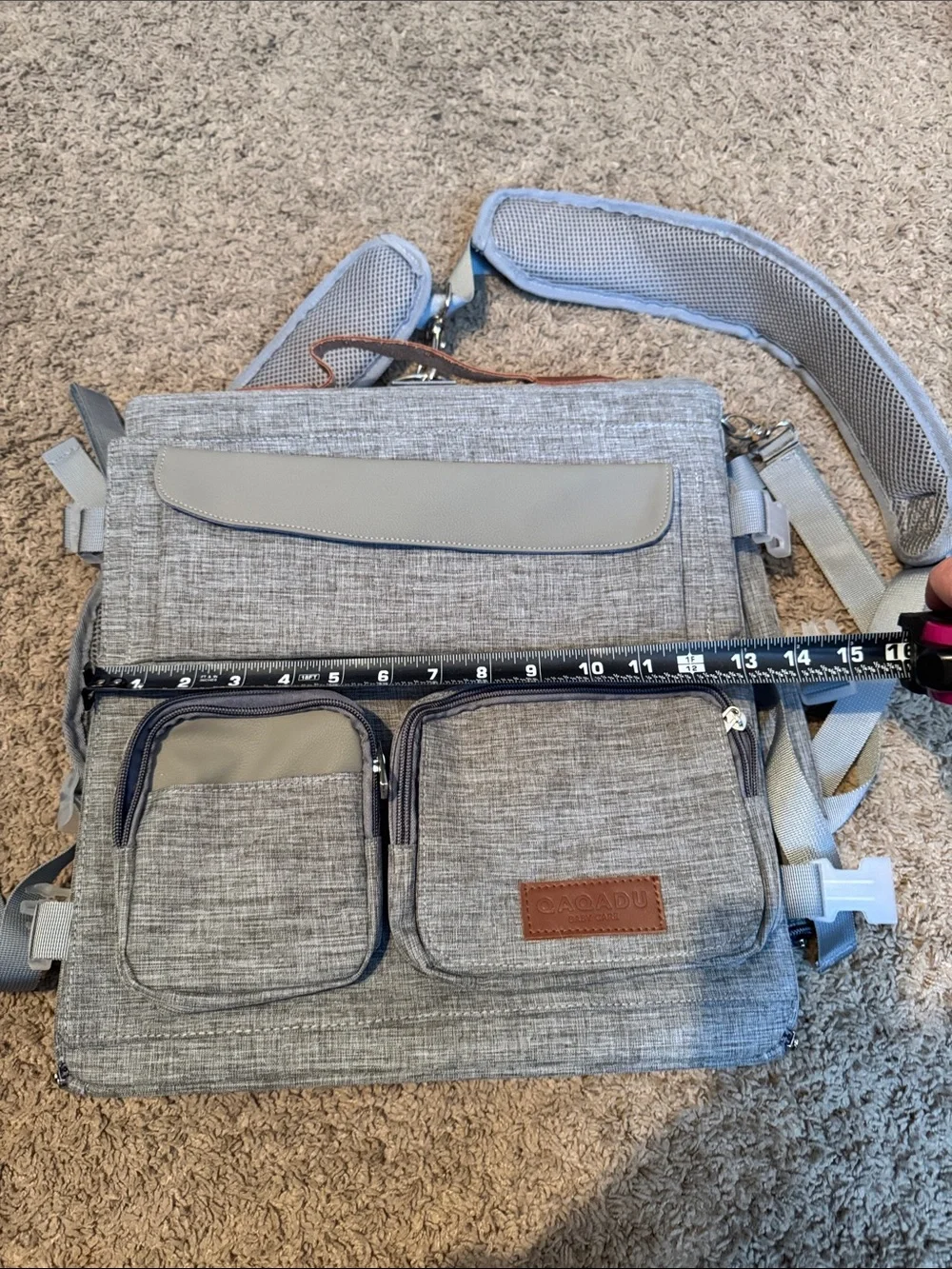 QAQADU Baby Care Portable Changing Pad / Diaper Clutch – Gray
